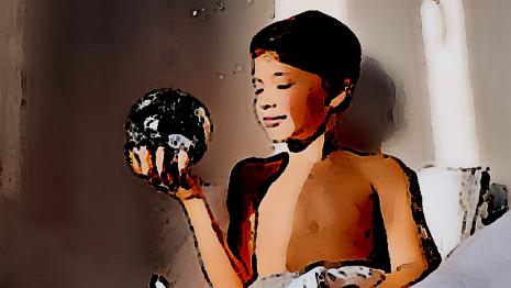 Boule magique magie - lit - rêve - imagine - peur Le soir dans ton lit, tu sors la boule magique que tu as trouvée sur le chemin de l'école...
